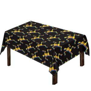 Trippy Dancing Skeleton Pattern Print Tablecloth Kitchen Home Decor