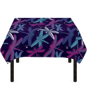 Trippy Dragonfly Pattern Print Tablecloth Kitchen Home Decor