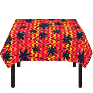 Trippy Palm Tree Pattern Print Tablecloth Kitchen Home Decor