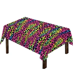 Trippy Psychedelic Leopard Print Tablecloth Kitchen Home Decor