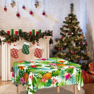 Tropical Aloha Pineapple Pattern Print Tablecloth Kitchen Home Decor