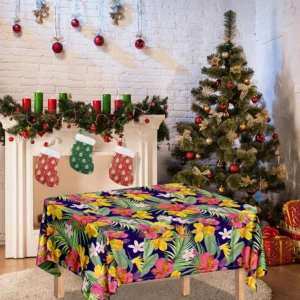 Tropical Alstroemeria Pattern Print Tablecloth Kitchen Home Decor