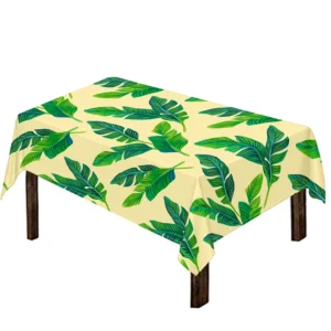 Tropical Banana Palm Leaf Pattern Print Tablecloth Kitchen Home Decor