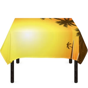 Tropical Beach Sunset Print Tablecloth Kitchen Home Decor