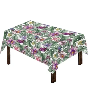 Tropical Cattleya Pattern Print Tablecloth Kitchen Home Decor