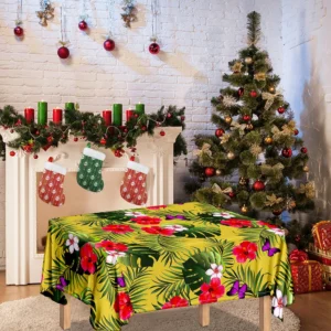 Tropical Exotic Hawaiian Pattern Print Tablecloth Kitchen Home Decor