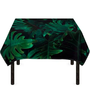 Tropical Fern Leaf Print Tablecloth Kitchen Home Decor