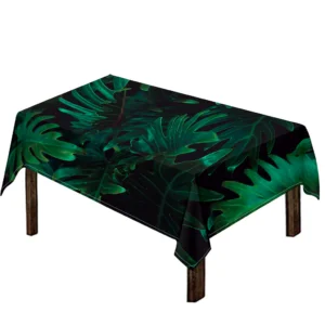 Tropical Fern Leaf Print Tablecloth Kitchen Home Decor