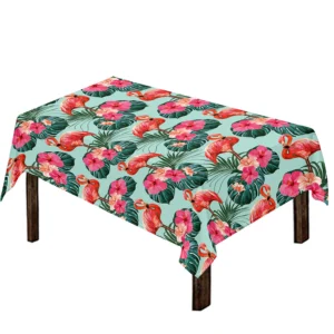 Tropical Floral Flamingo Pattern Print Tablecloth Kitchen Home Decor