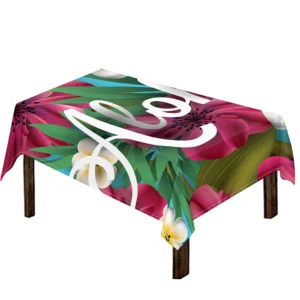 Tropical Flower Aloha Print Tablecloth Kitchen Home Decor