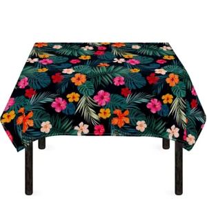 Tropical Flowers Hawaii Pattern Print Tablecloth Kitchen Home Decor