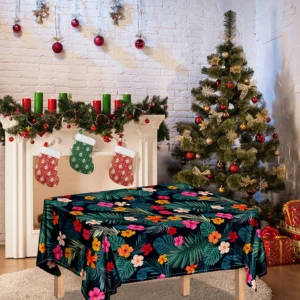 Tropical Flowers Hawaii Pattern Print Tablecloth Kitchen Home Decor