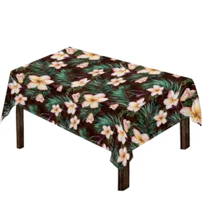 Tropical Frangipani Flower Print Tablecloth Kitchen Home Decor