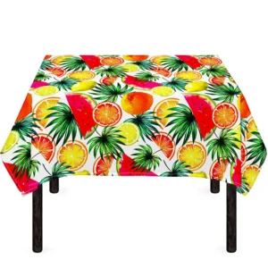 Tropical Fruit Leaf Pattern Print Tablecloth Kitchen Home Decor