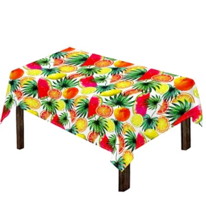 Tropical Fruit Leaf Pattern Print Tablecloth Kitchen Home Decor