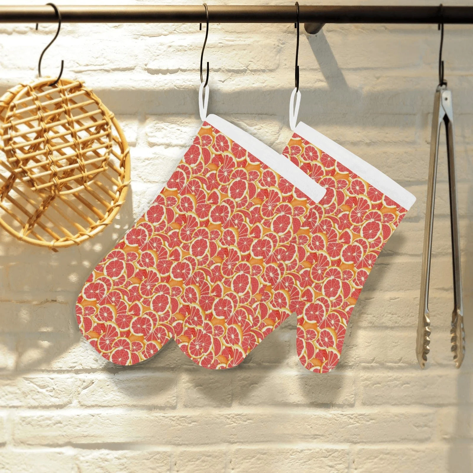 Tropical Grapefruit Pattern Heat Resistant Oven Mitts Pot Holders Set Tropical Grapefruit Pattern Heat Resistant Oven Mitts Pot Holders Set