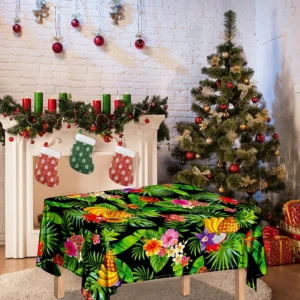 Tropical Hawaiian Fruits Pattern Print Tablecloth Kitchen Home Decor