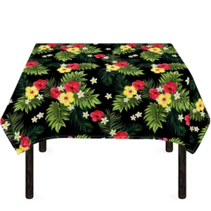 Tropical Hibiscus Aloha Pattern Print Tablecloth Kitchen Home Decor
