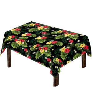 Tropical Hibiscus Aloha Pattern Print Tablecloth Kitchen Home Decor