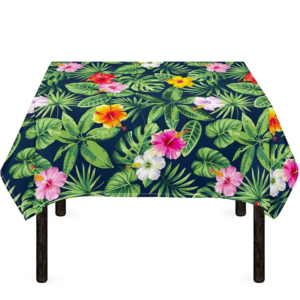 Tropical Hibiscus Flowers Pattern Print Tablecloth Kitchen Home Decor Tropical Hibiscus Flowers Pattern Print Tablecloth Kitchen Home Decor