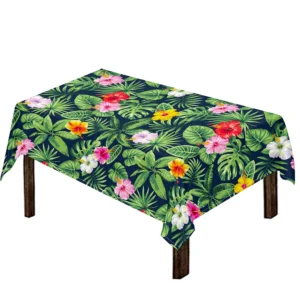 Tropical Hibiscus Flowers Pattern Print Tablecloth Kitchen Home Decor