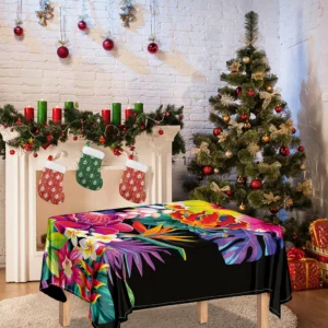Tropical Hummingbird Print Tablecloth Kitchen Home Decor