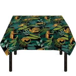 Tropical Jaguar Pattern Print Tablecloth Kitchen Home Decor