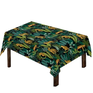 Tropical Jaguar Pattern Print Tablecloth Kitchen Home Decor