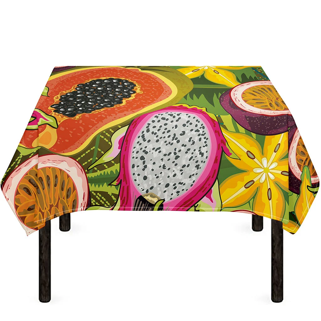 Tropical Jungle Fruits Pattern Print Tablecloth Kitchen Home Decor Tropical Jungle Fruits Pattern Print Tablecloth Kitchen Home Decor