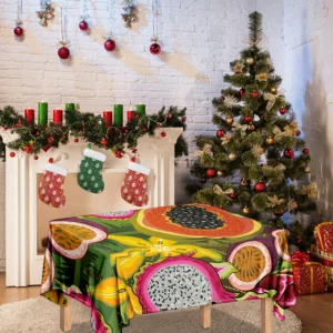 Tropical Jungle Fruits Pattern Print Tablecloth Kitchen Home Decor