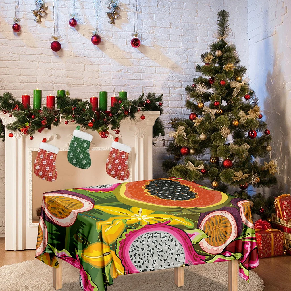 Tropical Jungle Fruits Pattern Print Tablecloth Kitchen Home Decor Tropical Jungle Fruits Pattern Print Tablecloth Kitchen Home Decor