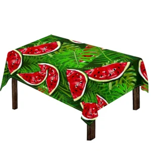 Tropical Leaf Watermelon Pattern Print Tablecloth Kitchen Home Decor