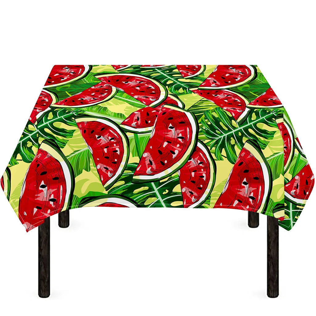 Tropical Leaves Watermelon Pattern Print Tablecloth Kitchen Home Decor Tropical Leaves Watermelon Pattern Print Tablecloth Kitchen Home Decor