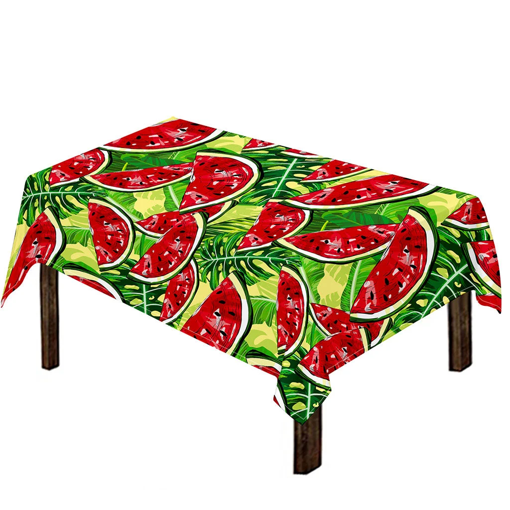 Tropical Leaves Watermelon Pattern Print Tablecloth Kitchen Home Decor Tropical Leaves Watermelon Pattern Print Tablecloth Kitchen Home Decor