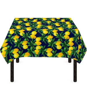 Tropical Lemon Pattern Print Tablecloth Kitchen Home Decor