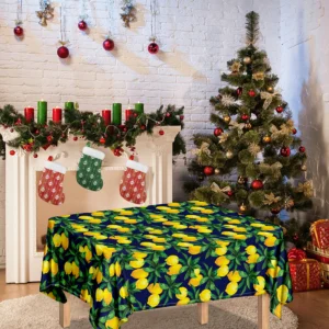 Tropical Lemon Pattern Print Tablecloth Kitchen Home Decor