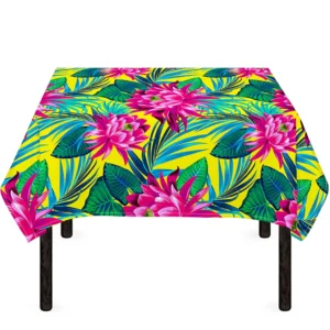 Tropical Lotus Pattern Print Tablecloth Kitchen Home Decor