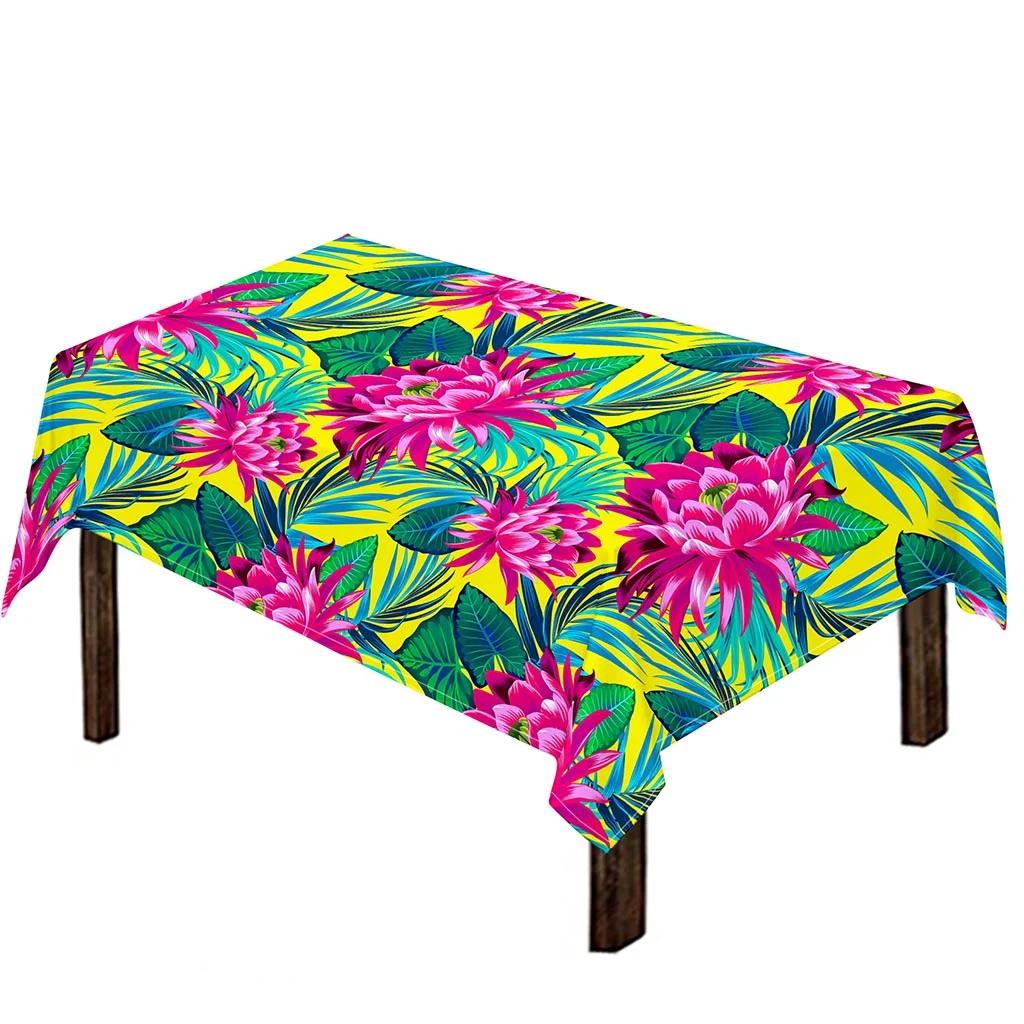 Tropical Lotus Pattern Print Tablecloth Kitchen Home Decor Tropical Lotus Pattern Print Tablecloth Kitchen Home Decor