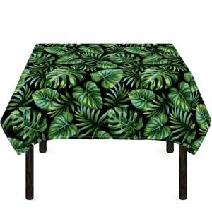 Tropical Monstera Leaves Pattern Print Tablecloth Kitchen Home Decor