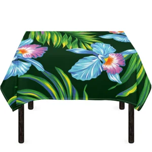 Tropical Orchid Flower Pattern Print Tablecloth Kitchen Home Decor