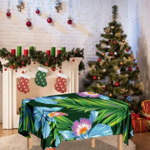Tropical Orchid Flower Pattern Print Tablecloth Kitchen Home Decor