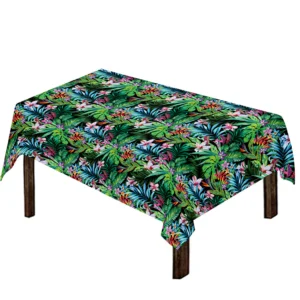 Tropical Palm And Hibiscus Print Tablecloth Kitchen Home Decor