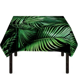 Tropical Palm Leaf Print Tablecloth Kitchen Home Decor