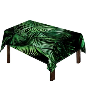 Tropical Palm Leaf Print Tablecloth Kitchen Home Decor