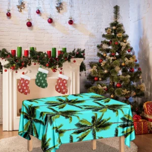 Tropical Palm Tree Pattern Print Tablecloth Kitchen Home Decor