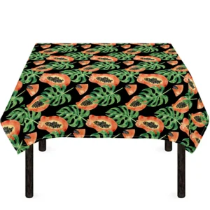 Tropical Papaya Pattern Print Tablecloth Kitchen Home Decor