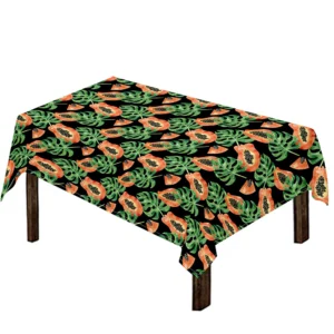 Tropical Papaya Pattern Print Tablecloth Kitchen Home Decor