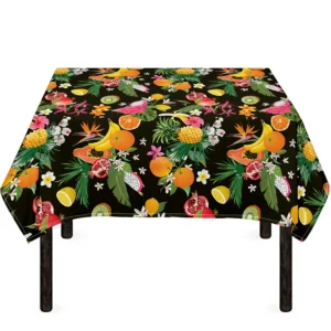 Tropical Paradise Fruits Pattern Print Tablecloth Kitchen Home Decor