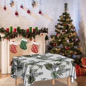 Tropical Pineapple Skull Pattern Print Tablecloth Kitchen Home Decor