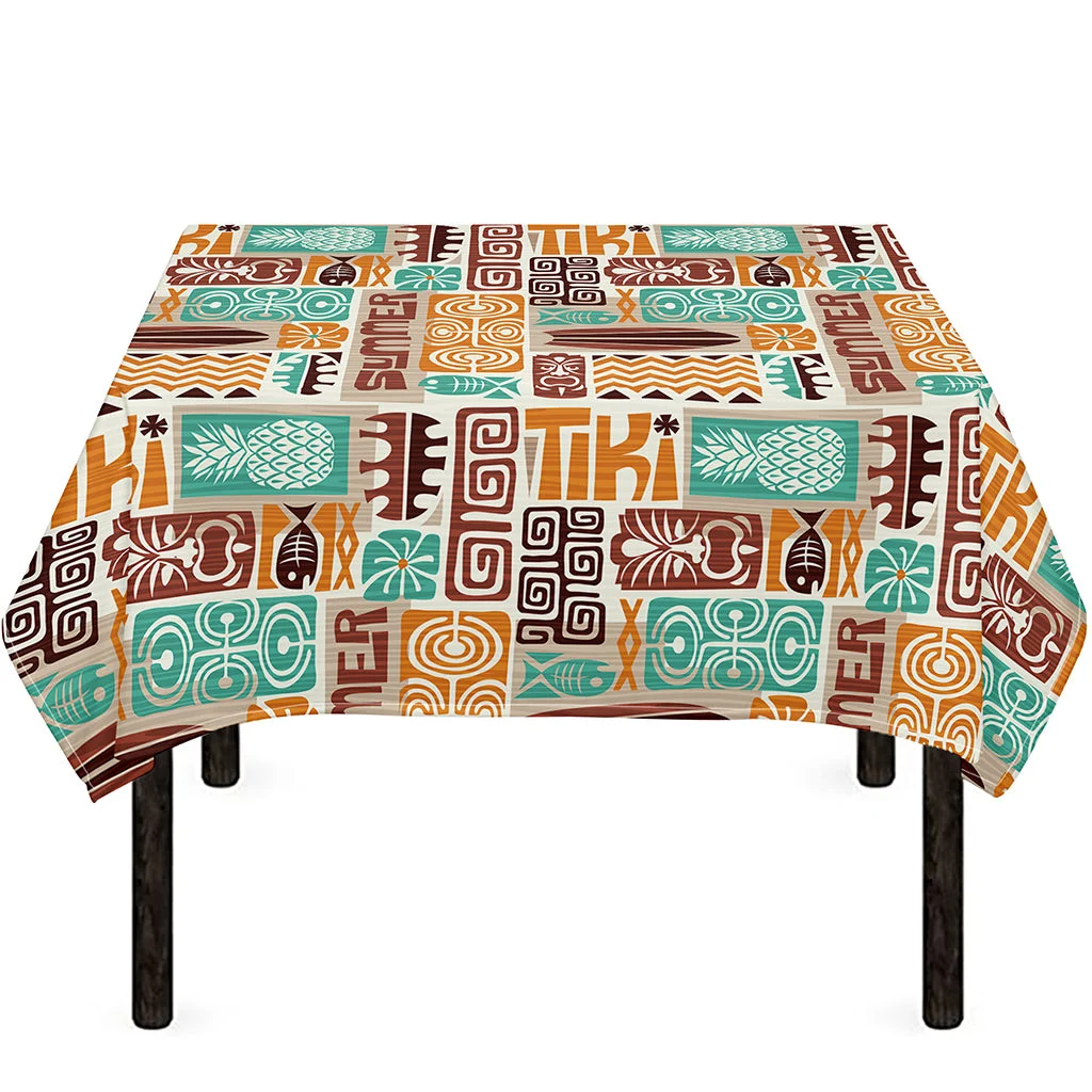 Tropical Tiki Pattern Print Tablecloth Kitchen Home Decor Tropical Tiki Pattern Print Tablecloth Kitchen Home Decor